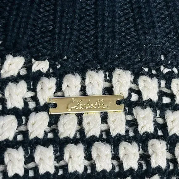 Cleobella womens Madison Knit Sweater Black/Ivory size Small Cotton Turtleneck - Picture 8 of 16